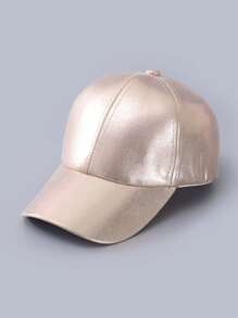 1 pieza Gorra de béisbol brillante unicolor tipo snapback, apta para uso al aire libre, moda callejera, protección solar, escenario, hip-hop y baile