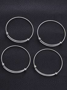 ZIRUISP 2/4/6pcs 304 Stainless Steel DIY Charm Bangle Expandable Adjustable Bracelet For Women Men Jewelry Attachment Holiday Gift