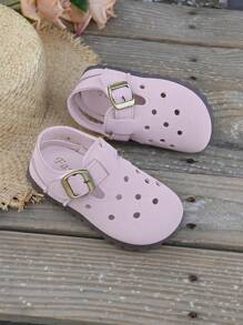 Children Perforated Slide Sandals, Soft Comfy Lightweight Flat Shoes, Suitable For Outdoor, Beach, Spring/Summer, Boys&Girls