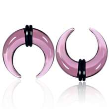 1 pieza/2 piezas Kits de estiramiento de vidrio acogedor 14G-2G Pinzas taper con anillos en O Retenedores de septo de búfalo Perforación corporal hipoalergénica