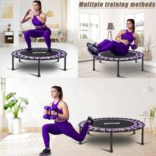 Newan 40"-48" Silent Mini Trampoline Fitness Trampoline Bungee Rebounder Jumping Cardio Trainer Workout For Adults-Max Limit 330lbs - A 40" Round violet (NO Handle) - View 7