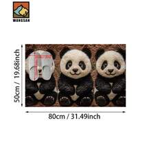 1 pièce Tapis de bain anti-dérapant à motif panda, matériau imitation cachemire, décoration peluche moelleuse, convient pour salles de bain, entrées, cuisines et autres occasions, lavable en machine, antidérapant, décoration quotidienne, décoration de fête à thème, cadeaux pour la maison chaleureuse, décoration de sol, peut être offert en cadeau