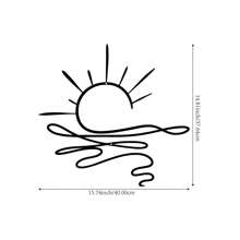 1PC Vibrant Sunrise Metal Wall Art - Chic Modern Minimalist Iron Decor, Easy-To-Hang With Wall Mounting Option - Perfect For Home Aesthetics & Unique Housewarming/Wedding Gift, Metal Wall Art Decor