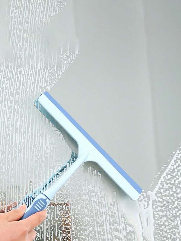 1pc Glass Squeegee Household Window Cleaning Tool, Car Glass Silicone Scraper Water Sweeper For Tabletop Bathroom Floor Cleaning