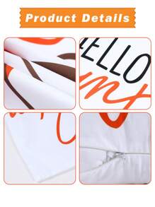 2pcs 50*30cm Hello Pumpkin Pattern Rectangular Waist Pillow Case, Throw Pillow Cover, Thanksgiving Day Polyester Peach Skin Material Cushion Cover, Autumn Fall Thanksgiving Holiday Party Family Gatherings Decoration, Creative Home Ornament Decor, Room Bed Sofa Decor ﻿ ﻿