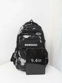 Women's Fashion Versatile Functional Backpack With Bear Print, School Backpack - Multicolor - View 8