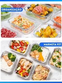 Kit With Glass Jars With Airtight Lid 370ML/640ML/1040ML/1520ML - 什錦 - 查看 9