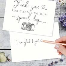 1 buah Kartu Ucapan Terima Kasih untuk Fotografer Pernikahan Beserta Amplop - Ungkapan Apresiasi Elegan untuk Mengabadikan Momen Spesial Kami, Cocok untuk Fotografer dan Vendor Pernikahan - Kartu Fotografer - View 5