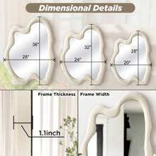 Asymmetrical Mirror Irregular Wall Mirror Modern Wood Frame Mirror Decorative Wall Mirror Suitable For Bedroom Living Room Bathroom Entrance