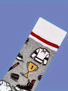 1 Pair Of Unisex And Fashionable Cartoon Novel Pattern Warm Mid Tube Socks - Multicolor - View 3