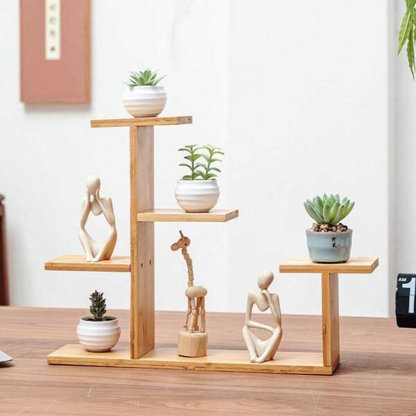 1 Stück Blumenregal für den Schreibtisch, mehrstufiges Regal für Sukkulenten, Büro Dekorationsregal, Schreibtisch Ausstellungsregal, geeignet für Wohnzimmer, Schlafzimmer, Balkon, Büro