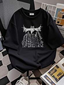 180g Pure Cotton HYPOTHERMIA T-Shirt Dsbm Abyssic Hate Kall Apati Happy Days Nyktalgia Lantlos Homme Soft Comfortable Top For Everyday Wear Stretched Fashion Streetwear For Women Designer Clothes Breathable Slightly Print Round Neck Short Sleeve Summer Unisex Graphic Versatile Casual Stylish - 黑色 - 查看 2