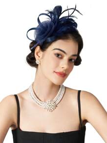 1 Pc Fascinator Hats Feather Flower Hair Clip Wedding Tea Party Kentucky Derby Headband For Girls And Women Fascinator Hat Halloween