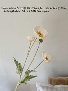 1 Stück Mohn-Blumen Simulation Blume Heim-Dekoration Seide Blume Plüsch-Stiel Simulation Blumen Ornament Handgehalten Blumen Party-Dekoration Hochzeits-Dekoration Restaurant Tisch Simulation Blumen Dekoration Künstliche Blumen Zweige inklusive Eisendraht können gefaltet werden