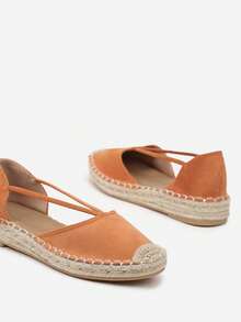 Espadrilles With Braided Sole And Side Cut-Outs - Orange - View 4