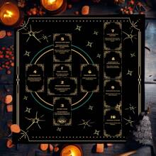 1pc Celtic Cross Star Tarot Cloth, Altar Cloth, Pagan Clock Mat, Spiritual Occult Divination Tarot Table Cover