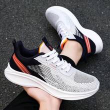 Zapatos para correr transpirables de punto para hombres,apropiados para viajes diarios y deportes trotar al aire libre - blanquecino - Ver 5
