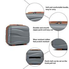 4-Piece Suitcase Set 14/20/24/28 Inches, Cosmetic Case, Hand Luggage & Check-In Suitcase Made Of PP With TSA Lock, 4 Wheels, Lightweight, Quiet, Hard Shell, Ideal For Travel, Vacation, Study, Dorm Life And As A Gift For Men And Women - 灰色 - 查看 4
