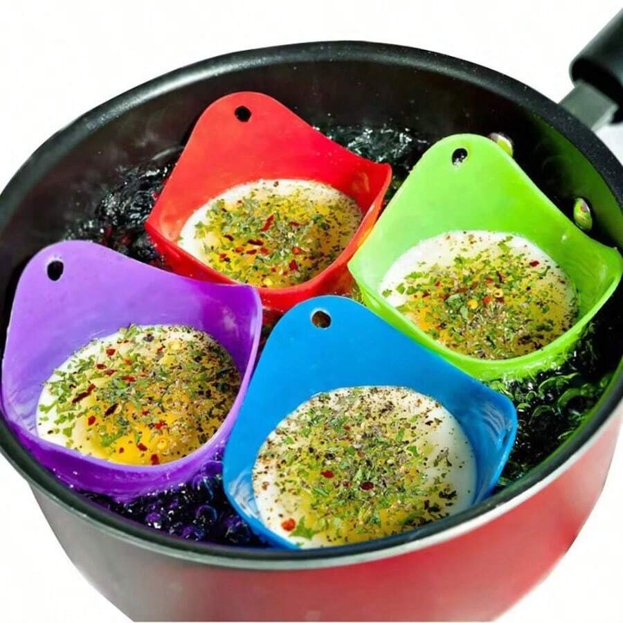 Creative Silicone Egg Boiler High Temperature Silicone Egg Boiler Egg Steamer Egg Rack Random Color Of Eggs Kitchen Gadgets - Multicolor - View 1