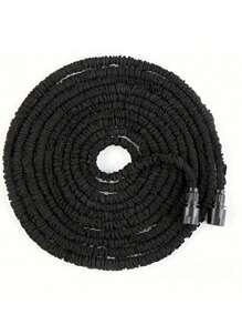 3X Telescopic Heavy-Duty Rubber Garden Hose With High-Pressure Water Gun - 3/4 Inch All-Season Outdoor Hose For Car Wash, Lawn Care & Yard Work, Includes European Thread Adapter