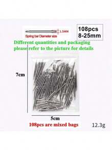 A Set Of 360 Roots 8mm-25mm Stainless Steel Spring Bars Watch Strap Spring Pins Bracelet Repair Tools Watch Band Link Pin Watchband Accessories