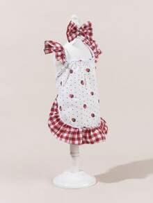 一套宠物薄纱礼服，带蝴蝶结，可爱印花宠物婚纱，弹力网纱公主裙，适合猫狗 - 彩色 - 查看 4