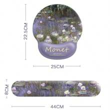 Tapis de souris avec repose-poignet Peinture de Monet, tapis de souris avec motif de fleur de lotus, tapis de clavier en silicone, unisexe