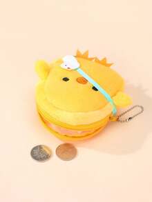 1pc Cute Little Chick Plush Coin Purse, Children Cartoon Animal Shaped Coin Wallet - Yellow - View 2