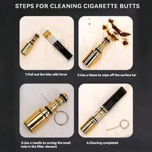 5 件可重复使用香烟过滤嘴，去除焦油和化学物质，微孔多层过滤，减少焦油和烟渍