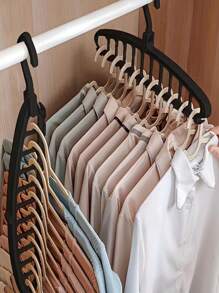 1/3 Colgadores plegables porosos, adecuados para ahorrar espacio para pantalones, camisas y faldas en dormitorios familiares y viajes. El perchero puede soportar un peso de 10 libras