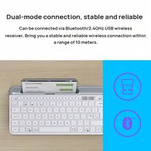 Logitech 無線鍵盤K580 簡約纖薄 低位鍵軸 小巧設計 流暢輸入 雙模式連接 自動休眠功能 支援多種作業系統 白色 - 白色 - 查看 3