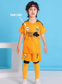 [ Children's Football Shirt No.7] Customized Yellow Shirt For 3-12 Years Old | Supports LOGO/Name/Team Emblem Embroidery | Fan Design,Multi-Functional,Ornamental,Letter,Stylish,Modern,Colorful,Cute,Adorable,Casual,Custom,Personalised,Unique,Customized,Ideal Gifts For Him,Ideal Gifts For Her