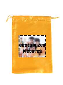 1pc Customized Soft Drawstring Bags For Hair Extensions, Wigs & Tools - Silky Satin Storage Pouches In Pink, Beige, Black, Red - Ideal For Travel & Organization, Personal Care Accessories