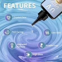 1 Set Upgraded Transparent Resin Kit, Low Odor UV Resin, UV Lamp, Silicone Mold, UV Epoxy Resin, UV Resin Starter Kit, Suitable For Jewelry, Crafts And Decorations - Multiple Specifications - View 6