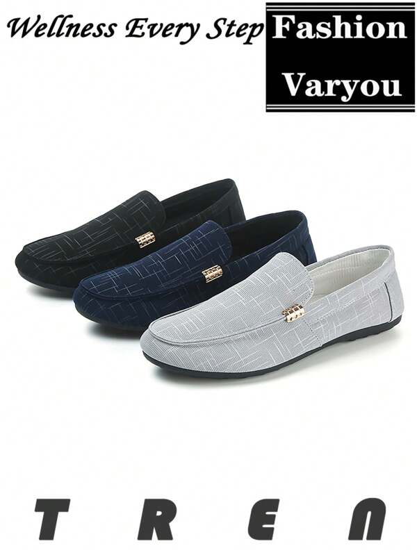 Men's Loafers, Summer New Anti-Slip Wear-Resistant Flat Comfortable Slip-On Shoes, Outdoor Casual Driving Shoes, Large Size Breathable Moccasins, Fashion Luxury Odor-Proof Canvas Upper Sneakers, Colorblock Espadrilles All Season Slouchy Shoes