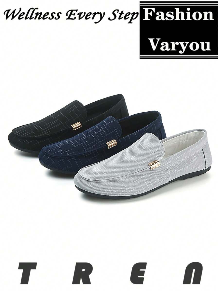 Men's Loafers, Summer New Anti-Slip Wear-Resistant Flat Comfortable Slip-On Shoes, Outdoor Casual Driving Shoes, Large Size Breathable Moccasins, Fashion Luxury Odor-Proof Canvas Upper Sneakers, Colorblock Espadrilles All Season Slouchy Shoes