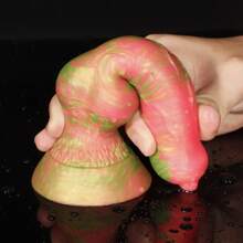 18cm Bunter langer magischer hündchenförmiger Monster Stick Silikon-Dildo, realistisch, tierähnlich, weich und glatt, hautfreundlich, geruchlos, ungiftig, Analdehner, unisex, manuelle Anus-Masturbator, Vagina-Stimulator, Erwachsenen-Erotikprodukte, Sexspielzeug für Anfänger, Frauen/Männer