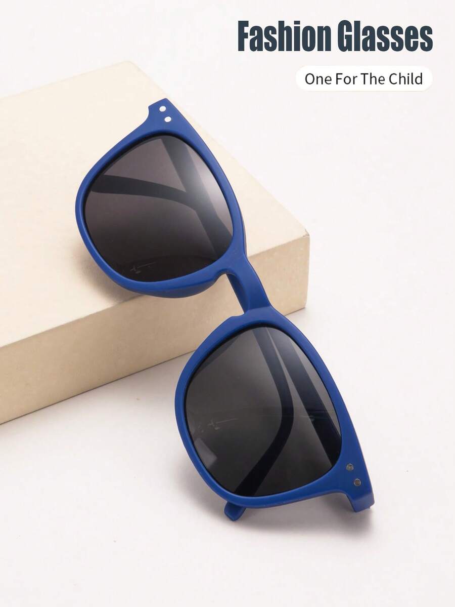 1 Pair Unisex Kids Rectangular PC Glasses, Fashion, Suitable For Daily, Vacation, Party Use - A - View 1