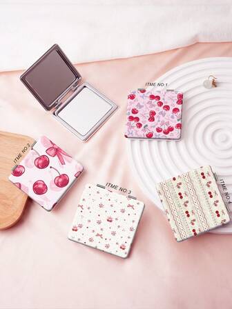 Millennium Series Portable Vanity Mirror, Foldable, Lightweight, Ultra-Thin, Convenient Hand Mirror, Leather-Wrapped, Suitable For Multiple Scenarios And All Users, Foldable Square, Portable