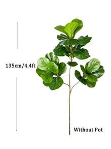 Árbol de Ficus artificial grande de 70-135 cm, plantas de goma artificiales con hojas de violín de plástico, árbol de higuera alto para decoración del hogar, jardín, interior y exterior, sin 1 pieza
