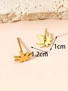 2 pary minimalistycznych modnych kolczyków dla par z liści klonu ze stali nierdzewnej, odpowiednie do codziennego noszenia, idealny prezent na walentynki, urodziny, rocznicę dla par