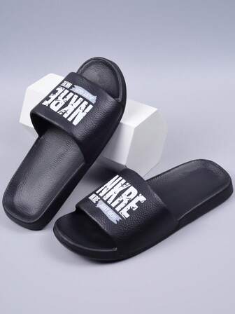 男士休闲街头 EVA 拖鞋，舒适防滑耐用拖鞋，时尚印花男女通用一脚蹬鞋，适合室内/室外、沙滩、旅行、淋浴使用