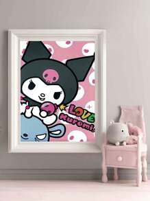 Sanrio 1pc Kawaii Wall Art Prints Posters,Kuromi Wall Arts,Pastel Girls Bedroom Prints,Girls Birthday Gift,For Dorm,Apartment,Bedroom,Living Room,Modern Home Decor,No Frame