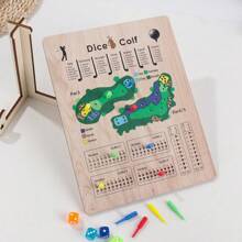 Joc de societate cu zaruri de golf din lemn, sistem de notare creativ, accesoriu pentru serile de jocuri, ideal pentru jocuri distractive de golf pe masă, potrivit pentru activități de petrecere, întâlniri de familie și evenimente