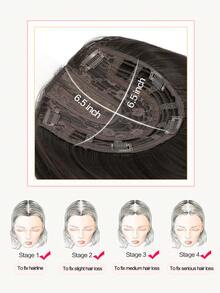 18英寸假发片，专为脱发人士设计，6.5x6.5英寸假发片，增加发量，黑色/棕色直发假发片，女士适用。 - 黑棕色 - 查看 5