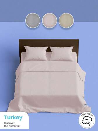 Enfärgad påslakanset - (1 påslakan + 2 örngott) - Utan lakan