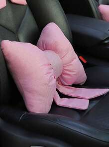 1pc Bowknot Ribbon Car Headrest Neck Pillow Creative Cotton And Breathable Comfortable Car Pillow Goddess Automotive Supplies