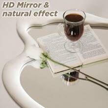 Asymmetrical Mirror Irregular Wall Mirror Modern Wood Frame Mirror Decorative Wall Mirror Suitable For Bedroom Living Room Bathroom Entrance