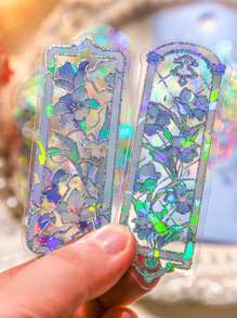 Set de 10 marcapáginas para estudiantes, marcapáginas con forma asimétrica de flores en relieve de PVC con lámina, regalo encantador para niños, clips de libro, regalos de vuelta a la escuela