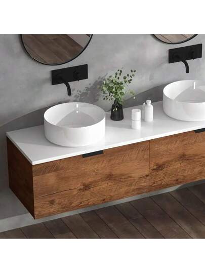 Realistic Wood Grain Waterproof, Oil Proof PVC Self Adhesive Film Kitchen Backsplash, Countertop, Cabinet Renovation Sticker, Holiday Year Round DIY Home Improvement, Minimalist Wrap Material, Wooden Accessories view 2